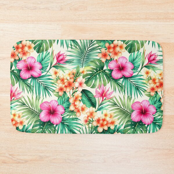 Item preview, Vibrant Watercolor Hibiscus Tropical Floral Pattern designed and sold by zenjiinspired.