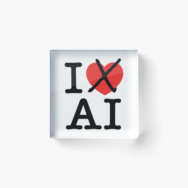 Item preview,  I Hate AI – Anti-Artificial Intelligence Broken Heart designed and sold by TheRoCo Design Company.