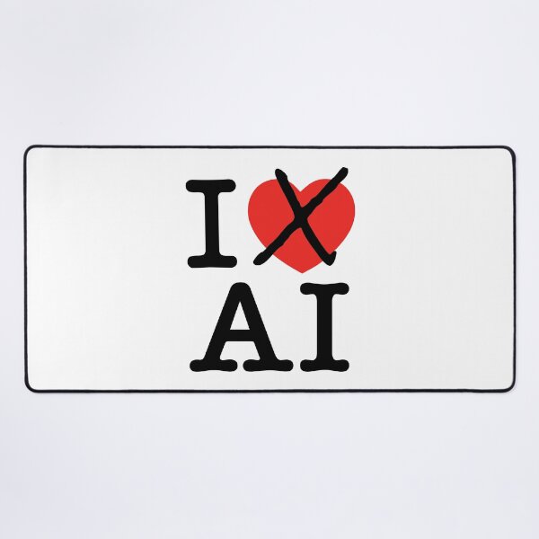 Item preview, I Hate AI – Anti-Artificial Intelligence Broken Heart designed and sold by TheRoCo Design Company.