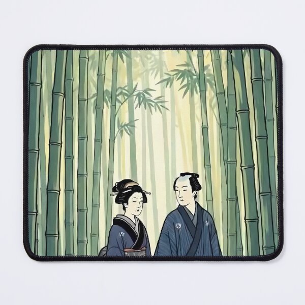 Item preview, Edo Couple Walking in Serene Bamboo Forest Ukiyo-e Art designed and sold by TokyoUkiyoHouse.