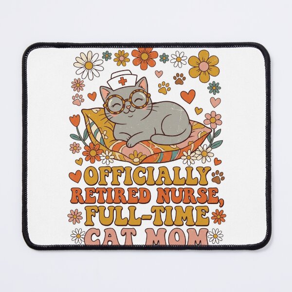 Item preview, Officially Retired Nurse Cat Mom, Funny Nursing Gift Classic T-Shirt designed and sold by podlook.
