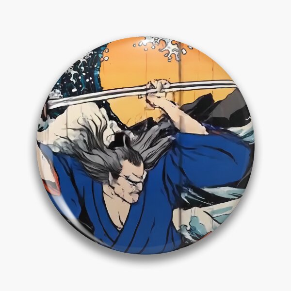 Item preview, Dynamic Samurai Warrior and Great Wave Ukiyo-e Art designed and sold by TokyoUkiyoHouse.