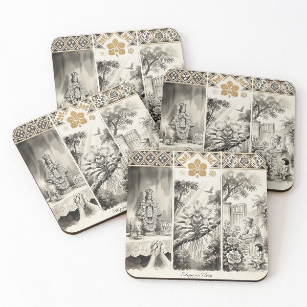 Item preview, Pilipinas Flora — Filipino Devotional  Botanical Sumi-e Triptych designed and sold by LSE Prints.