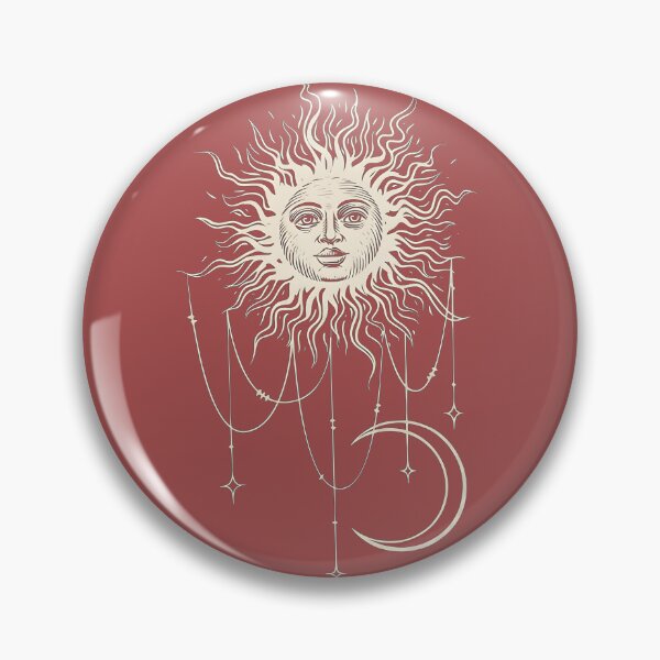 Item preview, Celestial Sun Moon Boho Witchy Mystical Line Art Design designed and sold by Surt-Tust.