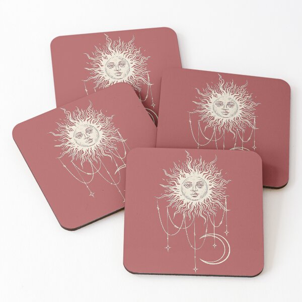 Item preview, Celestial Sun Moon Boho Witchy Mystical Line Art Design designed and sold by Surt-Tust.