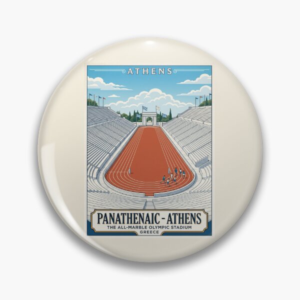 Item preview, Athens Greece Vintage Travel Poster Panathenaic Stadium designed and sold by RetroRewind Studio.