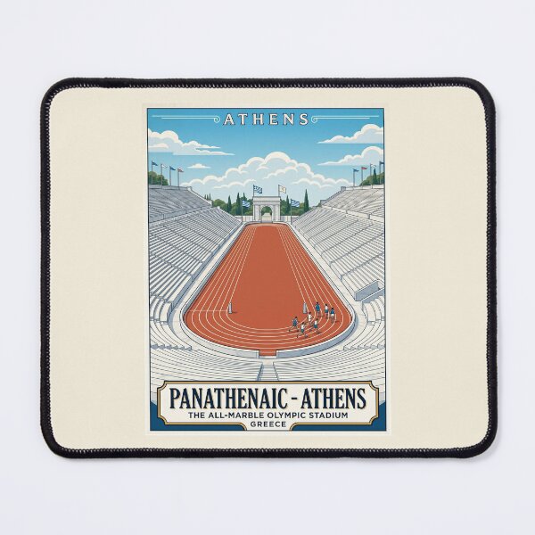 Item preview, Athens Greece Vintage Travel Poster Panathenaic Stadium designed and sold by RetroRewind Studio.