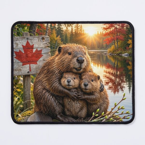Item preview, Festive Canada Day Canadian Beaver Family Photo designed and sold by SmileMamaCA.