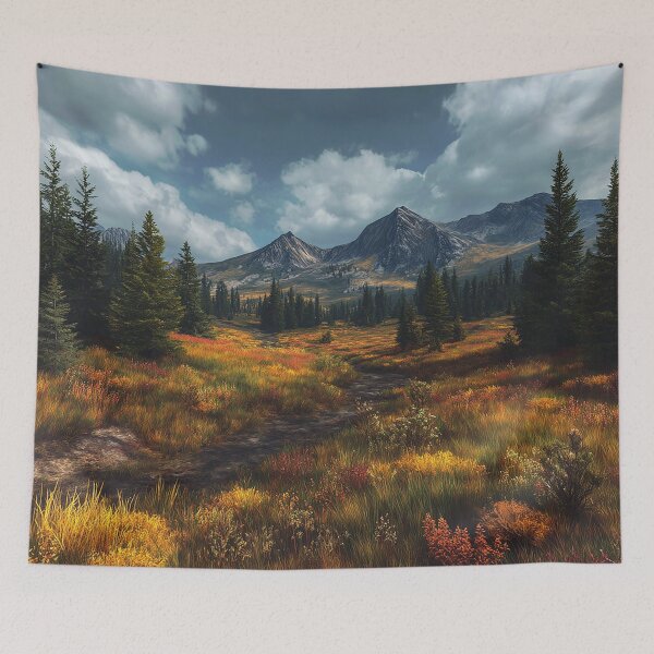 Item preview, Alpine Meadow Beneath Stormy Peaks designed and sold by Pixel Junkies Studio.