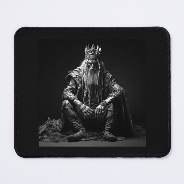 Item preview, Dark Medieval King Black and White Fantasy Portrait designed and sold by inkoutninja.