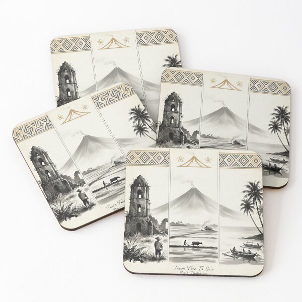 Item preview, From Fire To Sea — Bicol Philippines  Sumi-e Triptych  designed and sold by LSE Prints.