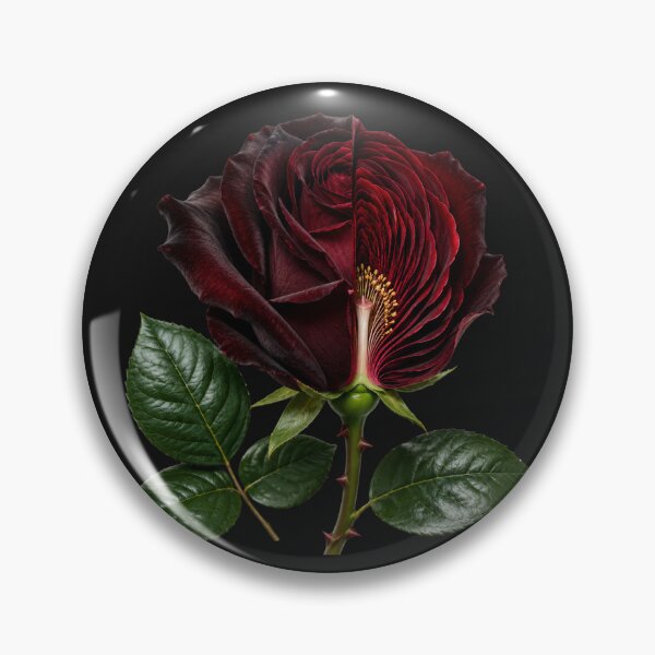 Item preview, Black Baccara Rose Botanical Anatomy Vector designed and sold by MarVan-Prints.