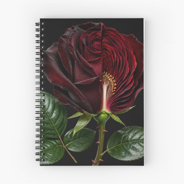 Item preview, Black Baccara Rose Botanical Anatomy Vector designed and sold by MarVan-Prints.