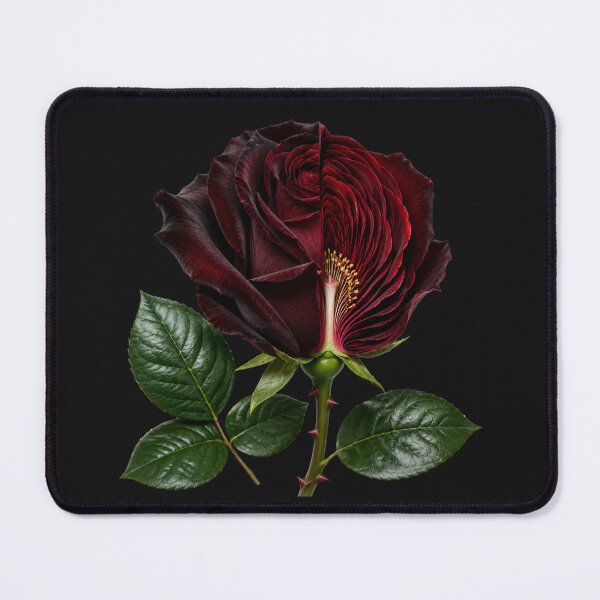 Item preview, Black Baccara Rose Botanical Anatomy Vector designed and sold by MarVan-Prints.