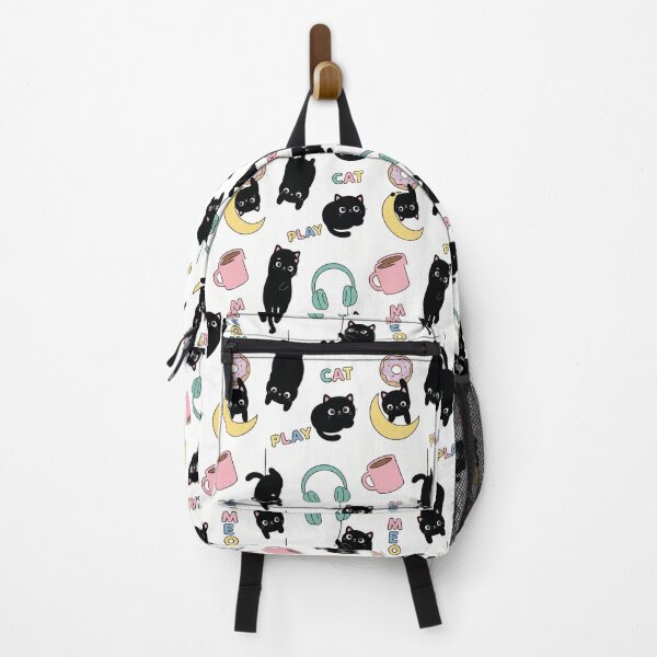 Item preview, Cute Black Cat Seamless Pattern | Playful Hanging Cat Design designed and sold by Rovano.