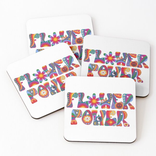 Item preview, Psychedelic Flower Power Art White– Retro Hippie Rainbow Groovy Peace Design designed and sold by Kellie Espie Art.