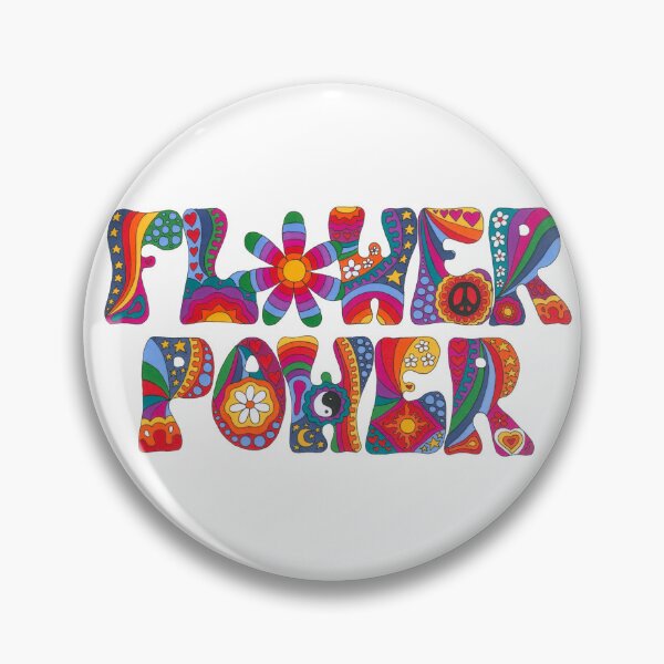 Item preview, Psychedelic Flower Power Art White– Retro Hippie Rainbow Groovy Peace Design designed and sold by Kellie Espie Art.