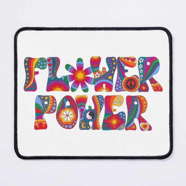 Item preview, Psychedelic Flower Power Art White– Retro Hippie Rainbow Groovy Peace Design designed and sold by Kellie Espie Art.
