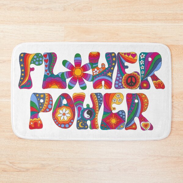 Item preview, Psychedelic Flower Power Art White– Retro Hippie Rainbow Groovy Peace Design designed and sold by Kellie Espie Art.