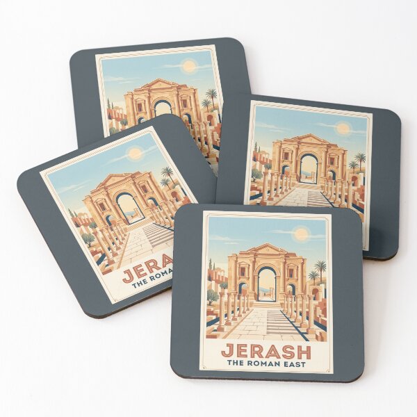 Item preview, Jerash Jordan Vintage Travel Poster Roman Hadrian Arch designed and sold by RetroRewind Studio.