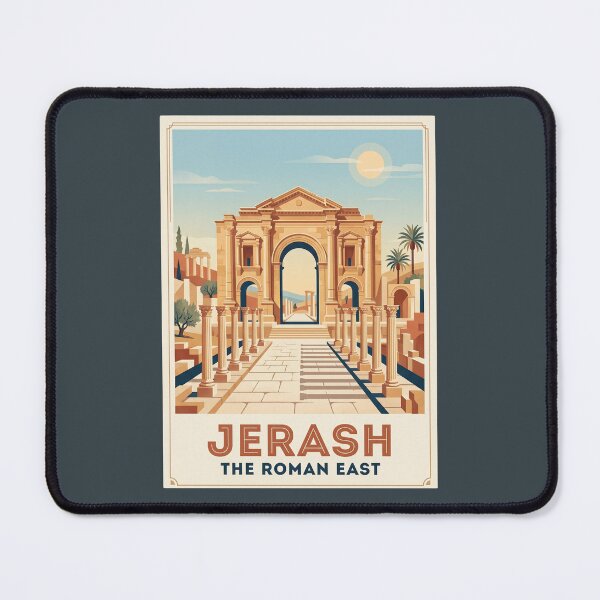Item preview, Jerash Jordan Vintage Travel Poster Roman Hadrian Arch designed and sold by RetroRewind Studio.