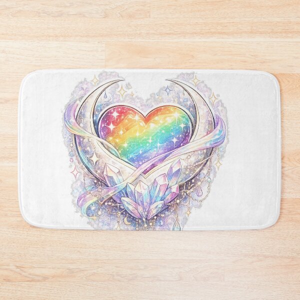 Item preview, Rainbow Crystal Heart Wings | LGBTQ Pride Love Aesthetic | Queer Rainbow Angel Heart Fantasy Art designed and sold by ArtByTripti.