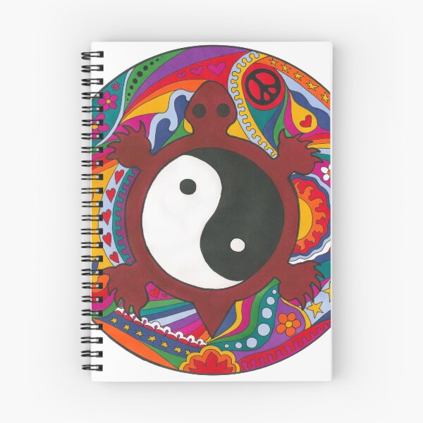 Item preview, Psychedelic Turtle Yin Yang Art White – Retro Hippie Rainbow Groovy Peace Design designed and sold by Kellie Espie Art.