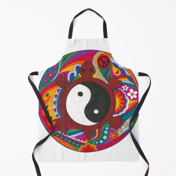 Item preview, Psychedelic Turtle Yin Yang Art White – Retro Hippie Rainbow Groovy Peace Design designed and sold by Kellie Espie Art.