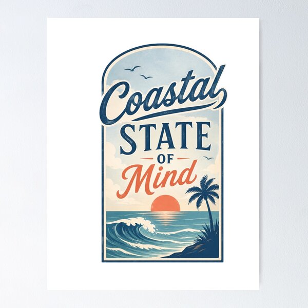Item preview, Coastal State Of Mind Beach Lifestyle  designed and sold by MNAThreads.