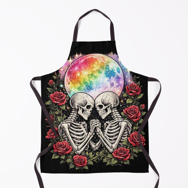 Item preview, Rainbow Skeleton Lovers Kiss | Gothic LGBTQ Pride Rose Skull Art | Queer Eternal Love Aesthetic designed and sold by ArtByTripti.