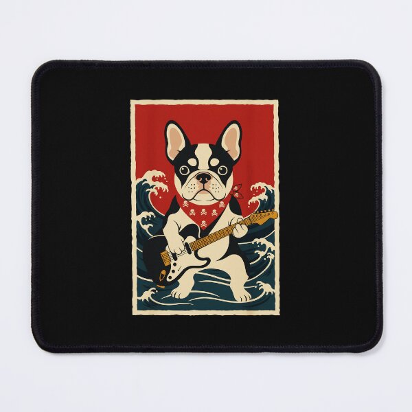 Item preview, French Bulldog Guitar Player Riding Ocean Waves Retro designed and sold by JordynLadukeg65.