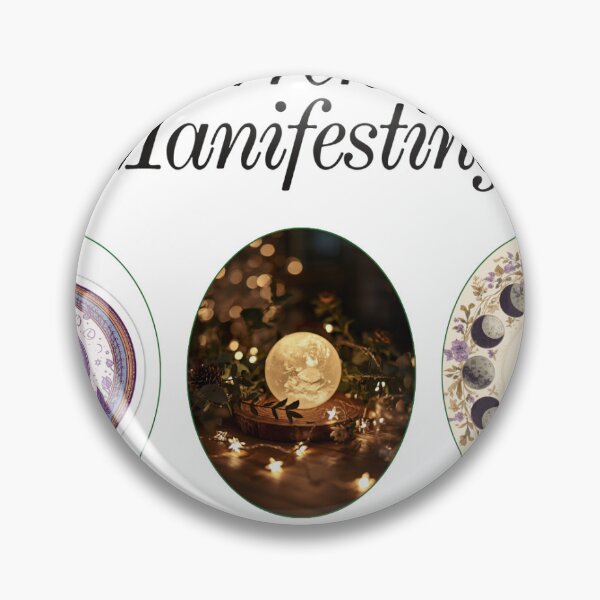 Item preview, Currently Manifesting - Mystical Crystal Ball Retro Badge Gift Sticker designed and sold by RedRubyBubble.
