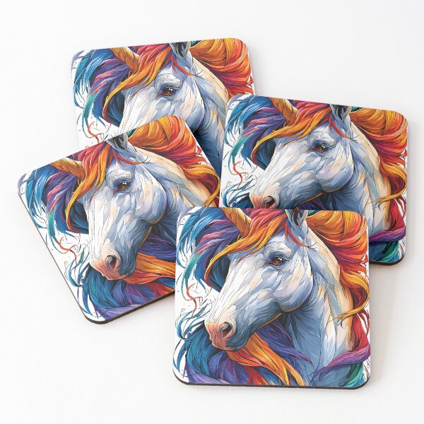 Item preview, Rainbow Mane Unicorn Fantasy Illustration designed and sold by Boddicca.