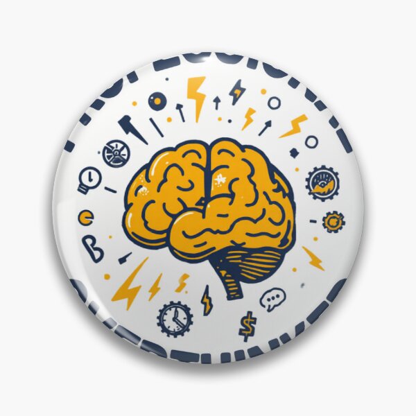 Item preview, Professional Overthinker - Funny Anxiety Brain Vintage Badge Gift Sticker designed and sold by RedRubyBubble.