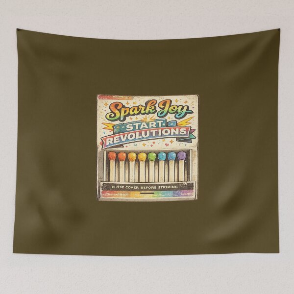 Item preview, Spark Joy Start Revolutions | Rainbow Matchbox LGBTQ Activism Quote Art | Pride Revolution Aesthetic Design designed and sold by ArtByTripti.