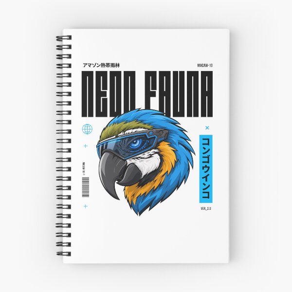 Item preview, Cyberpunk Macaw , Blue Parrot Amazon Anime Art Print designed and sold by NullSpacePrints.
