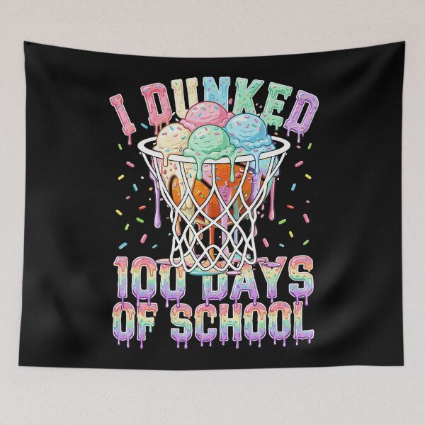 Item preview, 100 Days of School Basketball Celebration Colorful Hoop designed and sold by allistermariam.