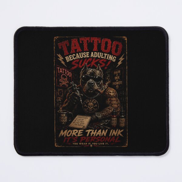 Item preview, Tattoo Humor Bulldog Poster with Vintage Ink Culture Attitude designed and sold by Modaozushi216.
