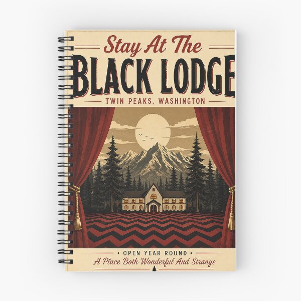 Item preview, Stay at the Black Lodge | Twin Peaks Inspired Vintage WPA Travel Poster designed and sold by DiamondSkyShirt.