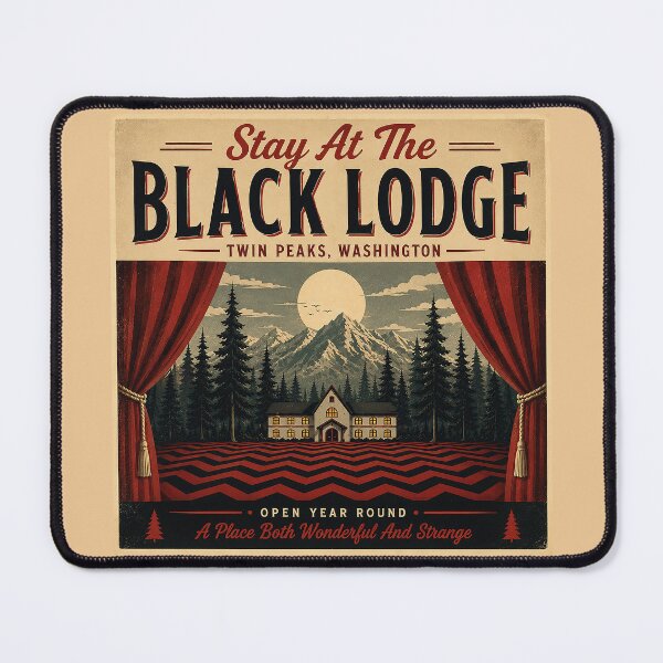 Item preview, Stay at the Black Lodge | Twin Peaks Inspired Vintage WPA Travel Poster designed and sold by DiamondSkyShirt.
