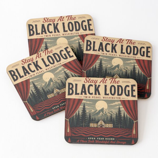 Item preview, Stay at the Black Lodge | Twin Peaks Inspired Vintage WPA Travel Poster designed and sold by DiamondSkyShirt.