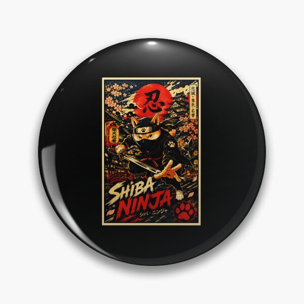 Item preview, Shiba Ninja Retro Japanese Warrior Dog Vintage Poster designed and sold by eliramaison.