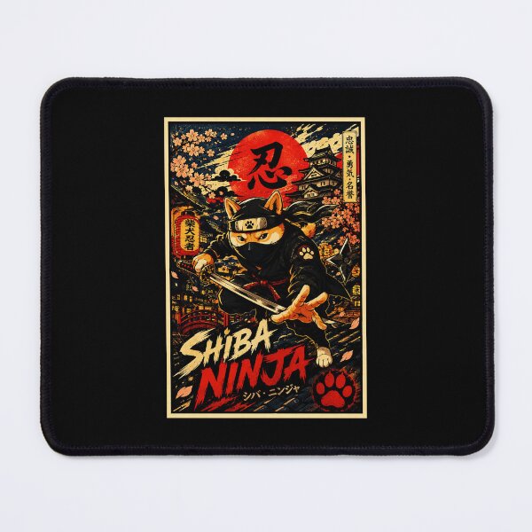 Item preview, Shiba Ninja Retro Japanese Warrior Dog Vintage Poster designed and sold by eliramaison.
