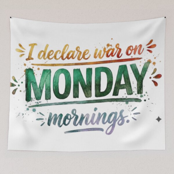 Item preview, I declare war on Monday mornings. designed and sold by ArtTitian.