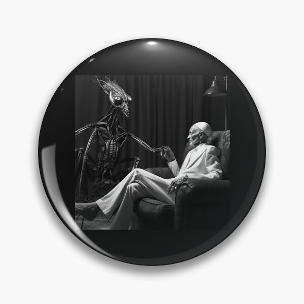 Item preview, Surreal Alien Encounter Black and White Sci Fi Art designed and sold by inkoutninja.