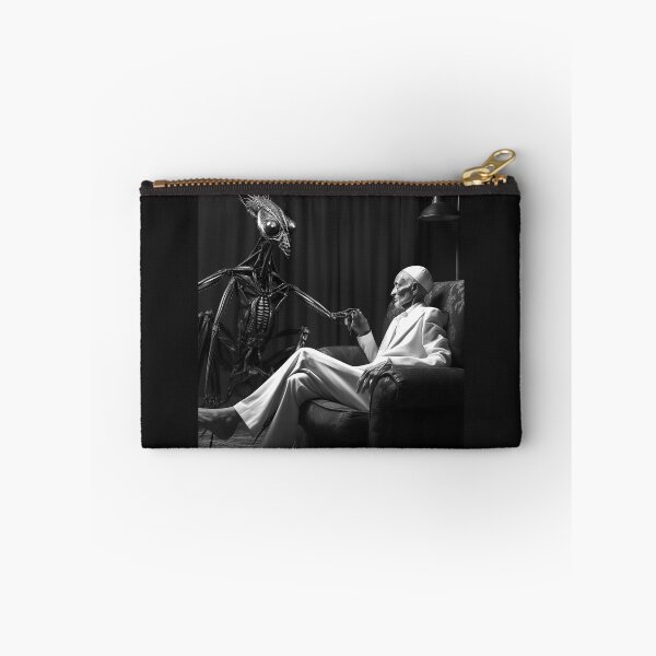 Item preview, Surreal Alien Encounter Black and White Sci Fi Art designed and sold by inkoutninja.