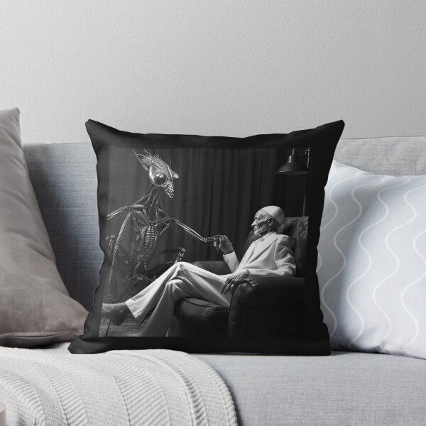 Item preview, Surreal Alien Encounter Black and White Sci Fi Art designed and sold by inkoutninja.