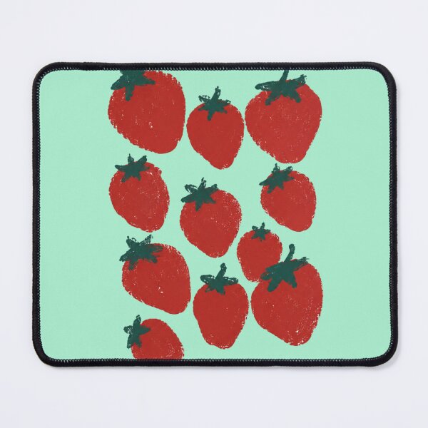 Item preview, Red Strawberry Risograph Print Fruit Pattern Art designed and sold by bosamji.