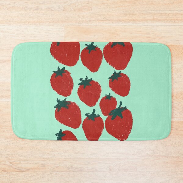 Item preview, Red Strawberry Risograph Print Fruit Pattern Art designed and sold by bosamji.