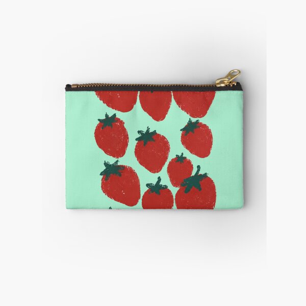 Item preview, Red Strawberry Risograph Print Fruit Pattern Art designed and sold by bosamji.